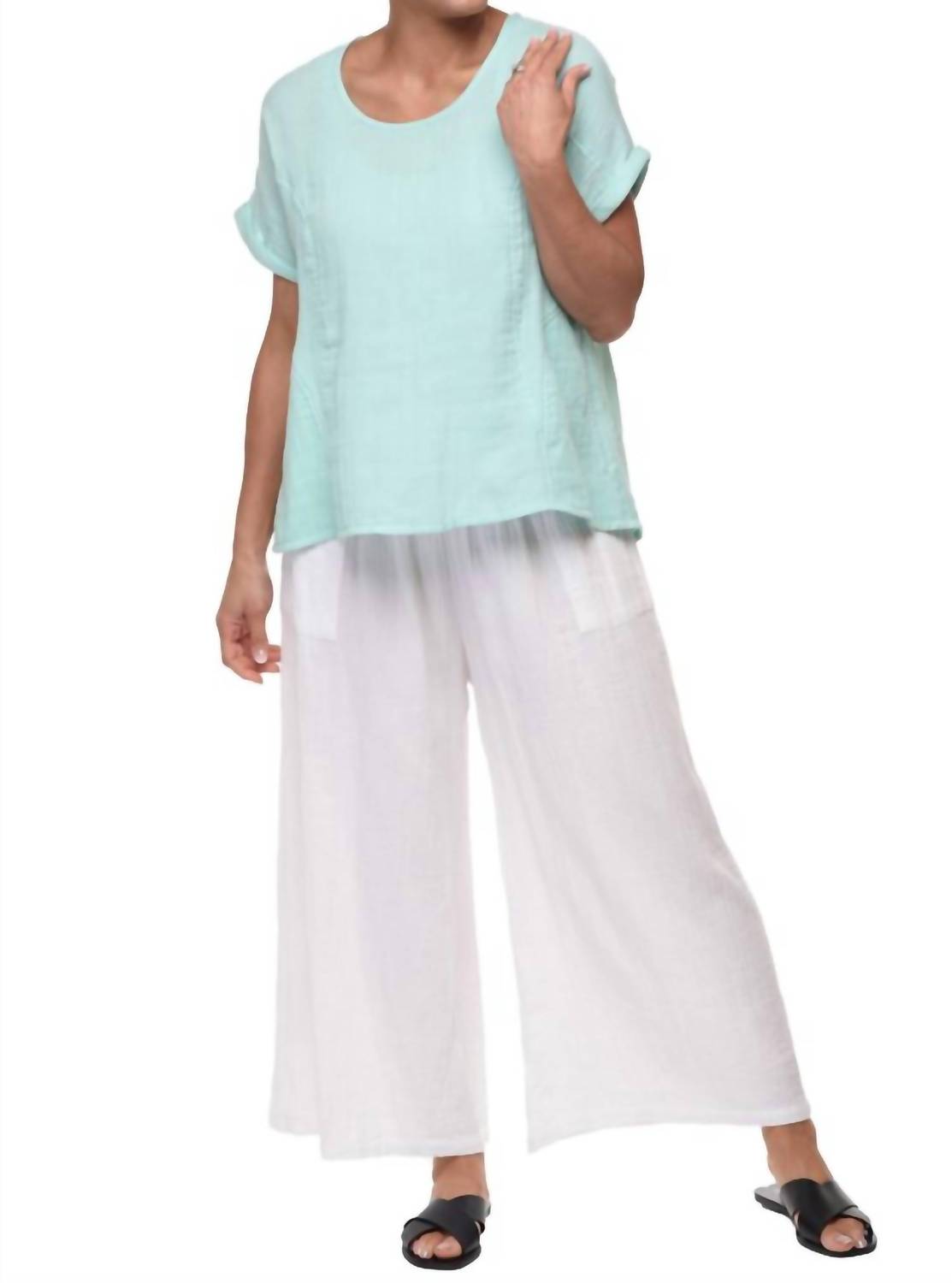 

Аква топ с короткими рукавами Tulip Clothing, Aqua