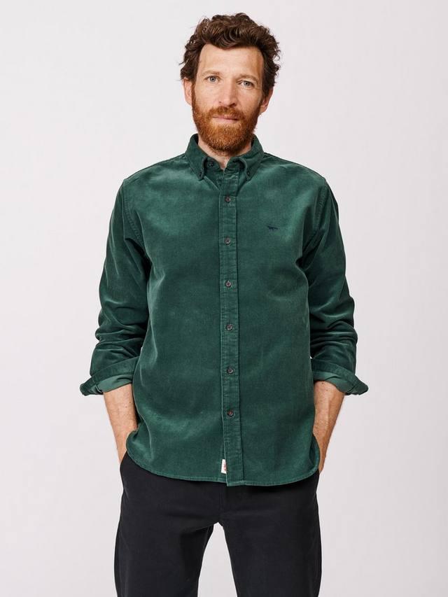 

Хаворт хлопковая рубашка Regular Fit из вельвета Aubin, Dark Green