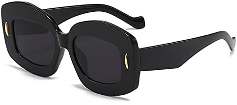 

Цветные квадратные солнцезащитные очки для женщин, модные солнцезащитные очки с градиентными оттенками UV400, винтажные мужские солнцезащитные очки с заклепками MTZJH, Black Grey