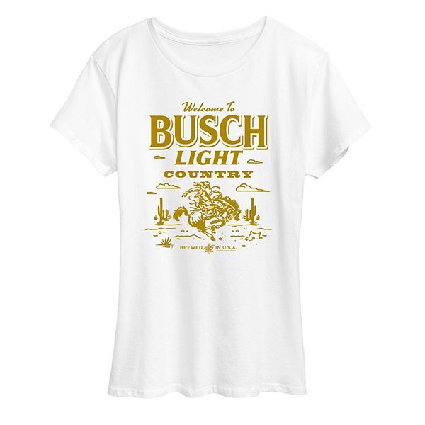 

Футболка с принтом Women's Busch Light Welcome to Busch Light Country Licensed Character, White, Белый, Футболка с принтом Women's Busch Light Welcome to Busch Light Country Licensed Character, White