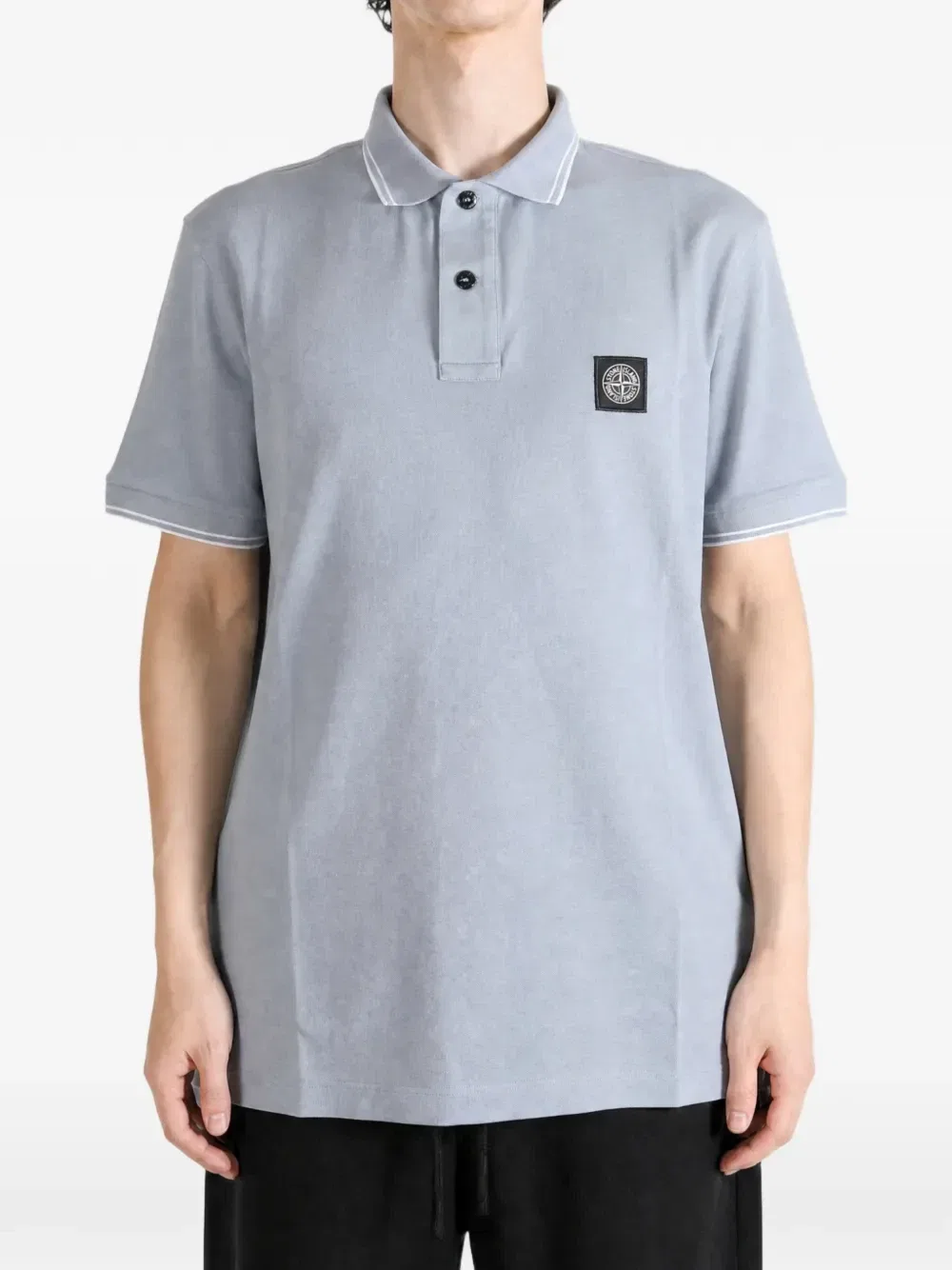 Поло из органического хлопка пике со стрейчем 2200010 Stone Island, синий — фото 2