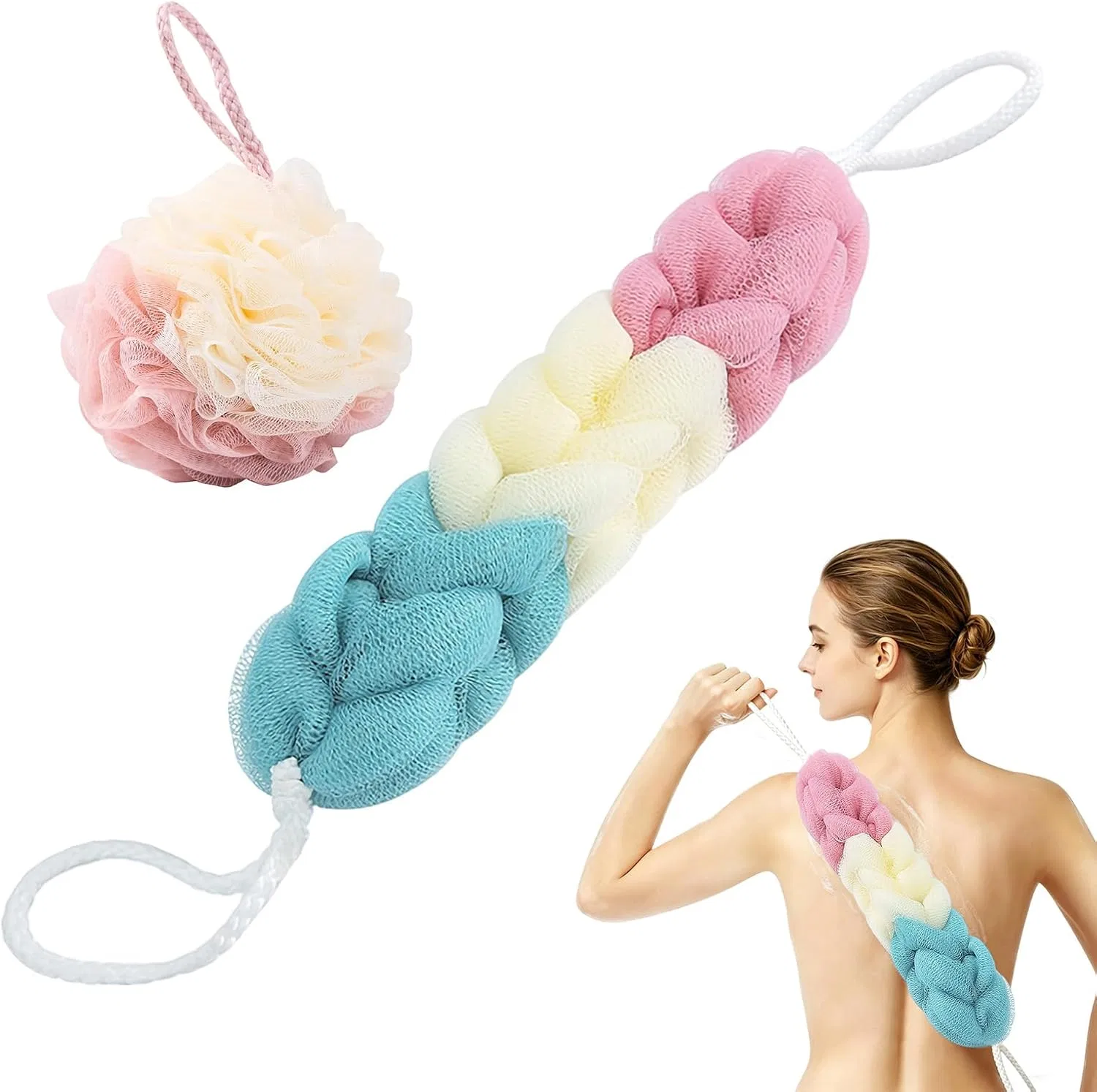 Мочалка для спины Luffa, 2 предмета, 56,9 см, Generic, B