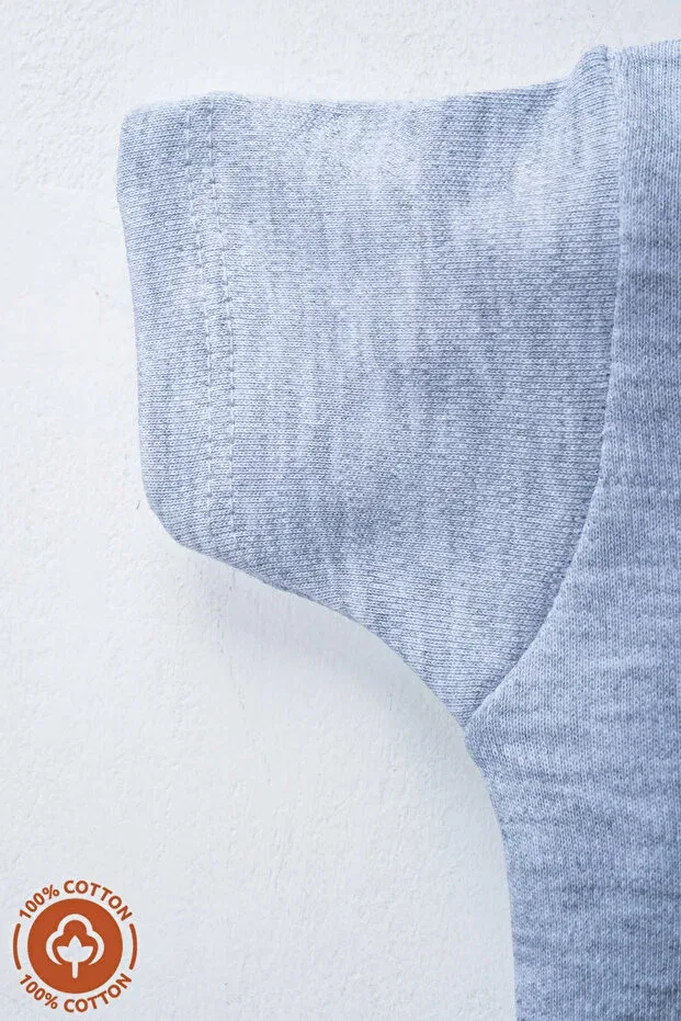 Детское боди для мальчиков с принтом Explore Miniel Organic, Blue — фото 4