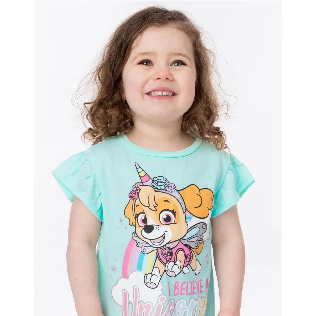 Детская ночная рубашка для девочек с коротким рукавом Skye Paw Patrol, Multi — фото 3