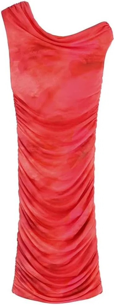 Женское платье с цветочным принтом Slim Fit, Red — фото 3