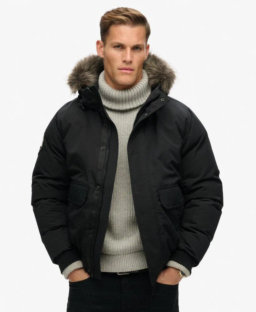 Женская куртка-бомбер из искусственного меха Everest Superdry, Schwarz