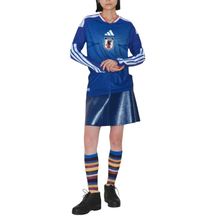 Мужская футболка с длинным рукавом Japan Blue Ash Blue Adidas, синий — фото 4