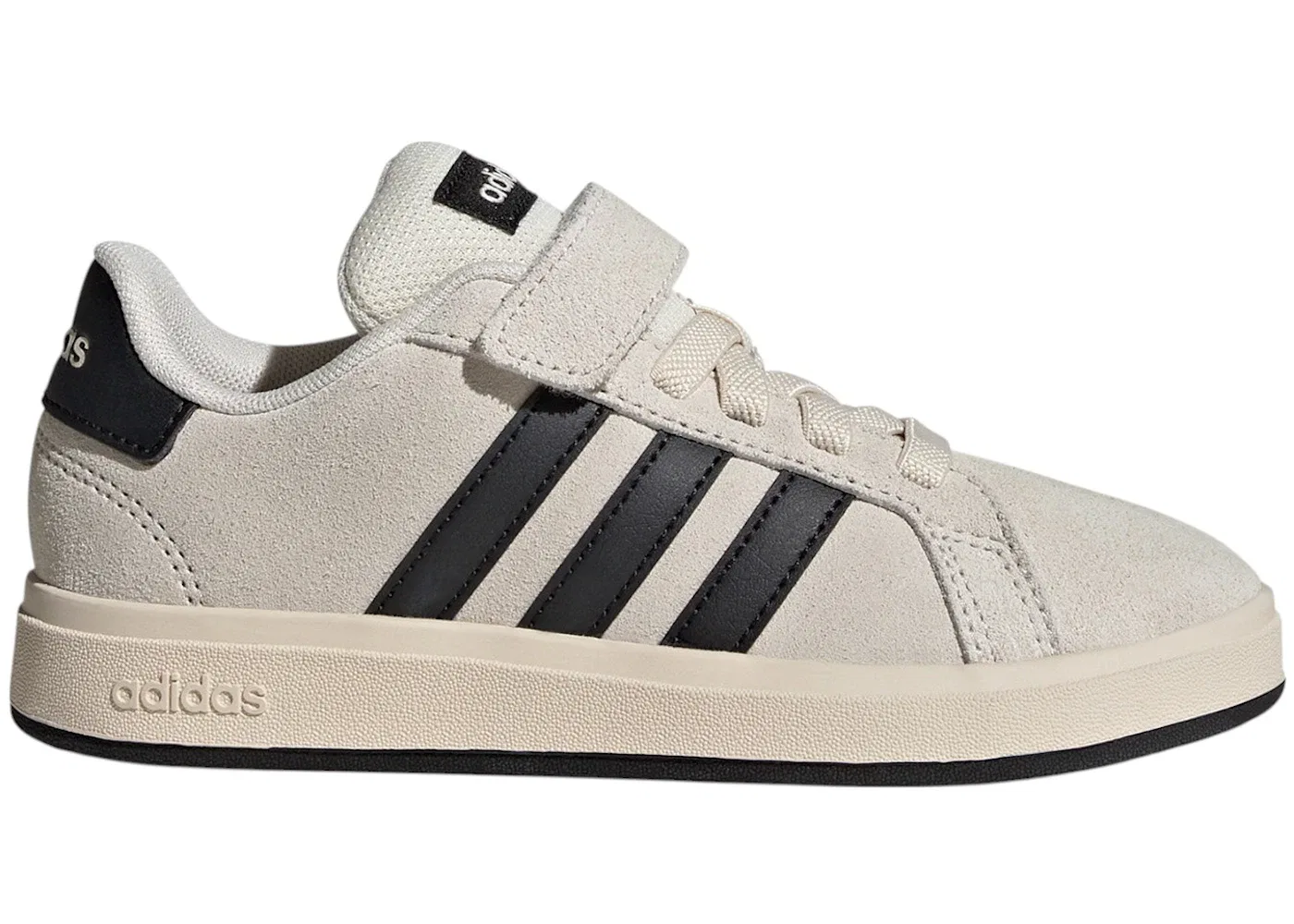 Детские кроссовки без шнурков Adidas Grand Court 00s, Wonder White Core Black Wonder White