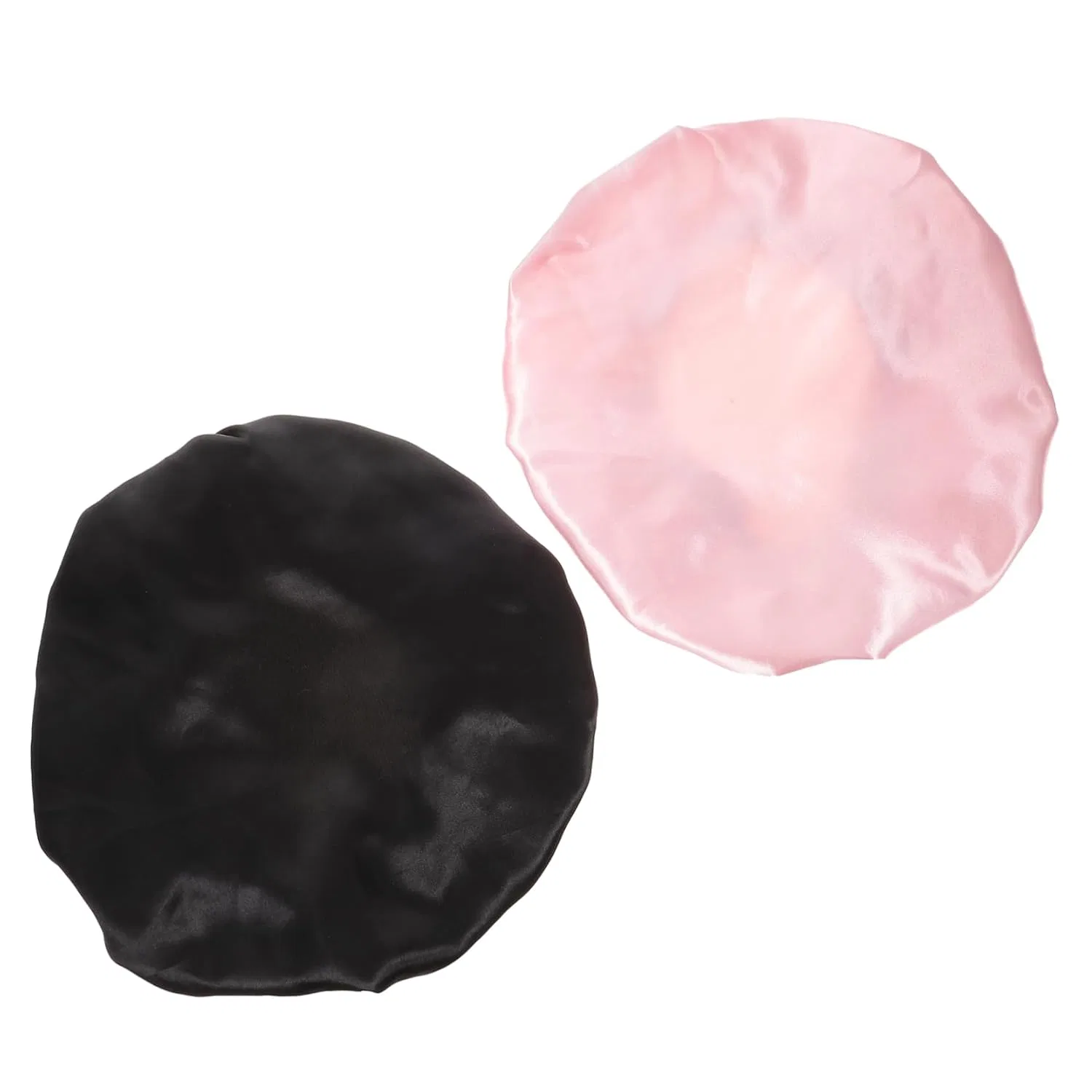 Шапочка для душа MAGICLULU, набор 2 шт, сатин, 27x27x24 см, Black-pink