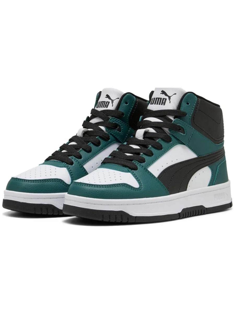Кроссовки PUMA 'Rebound Slam Mid Jr' зеленого цвета — фото 3
