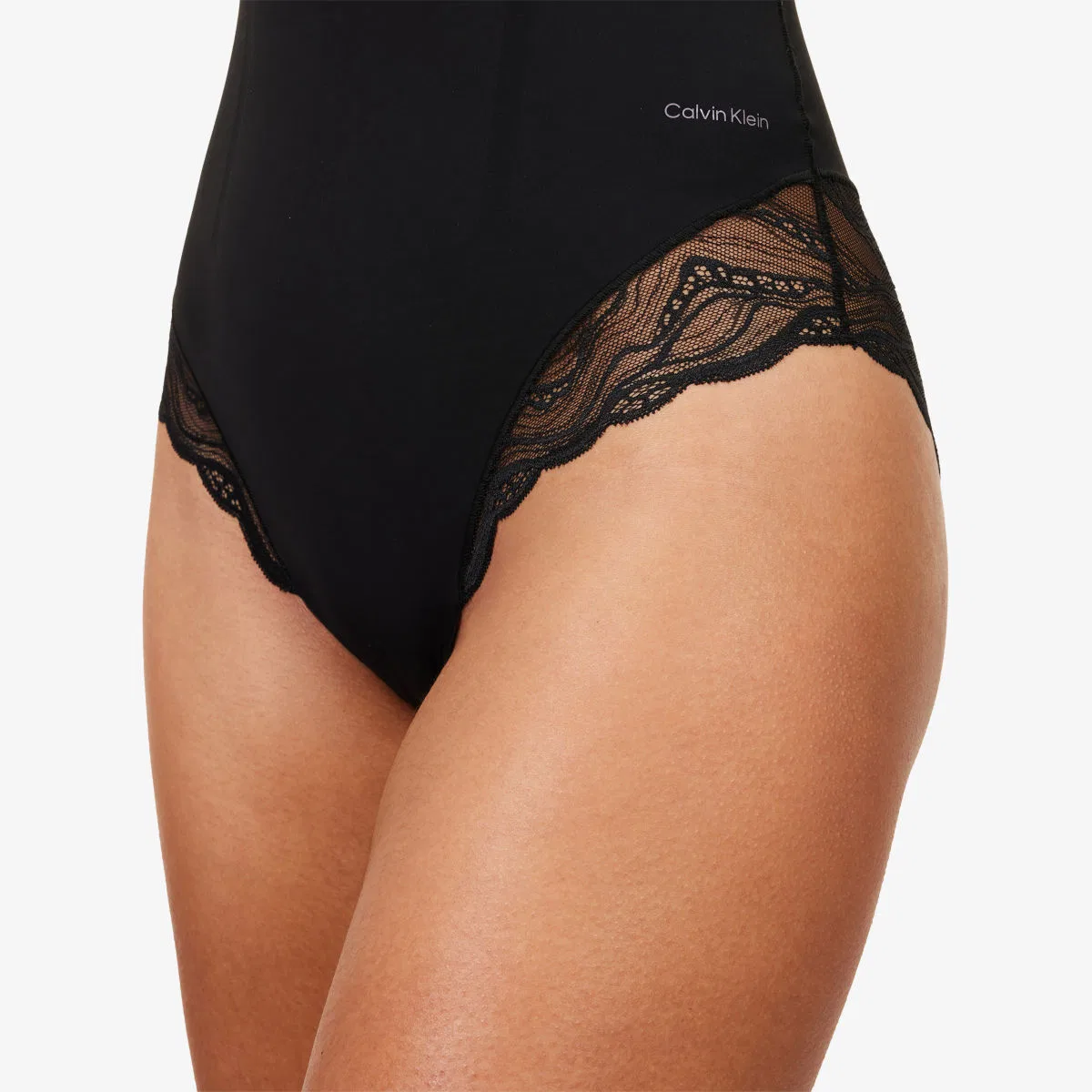 Чувственный эластичный кружевной корректирующий боди Calvin Klein, черный — фото 4