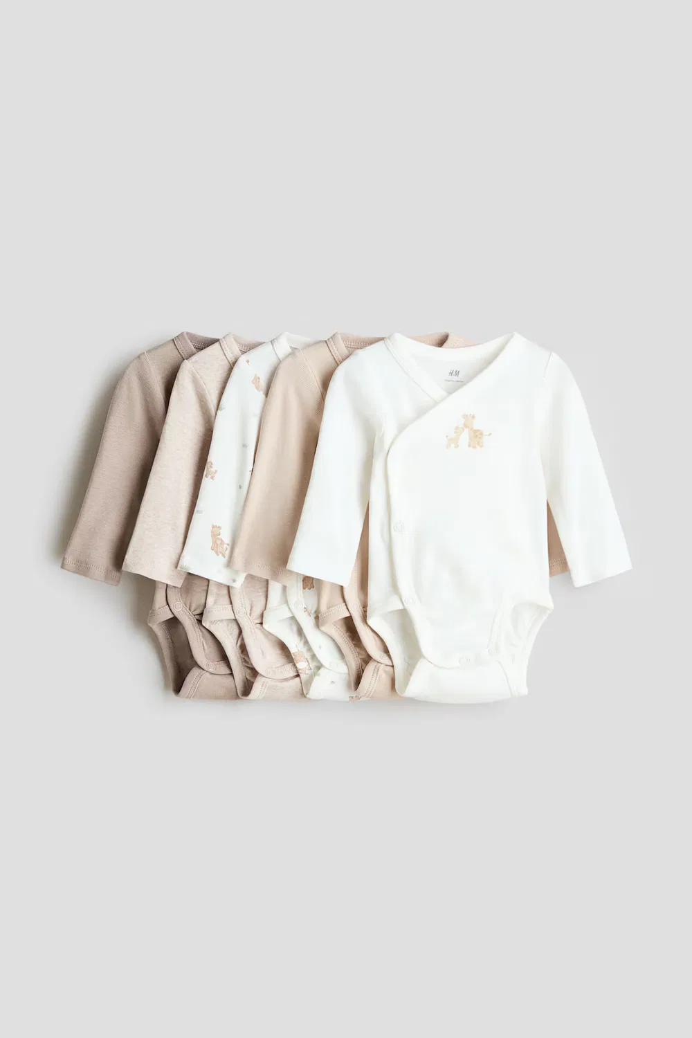 Набор из 5 боди-оберток H&M, Weiß/Giraffen