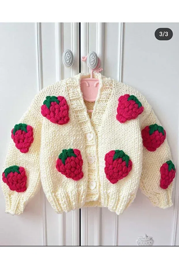 Детский кардиган хлопковый Hand-Knitted child-baby cardigan Bilgem Butik, Cream
