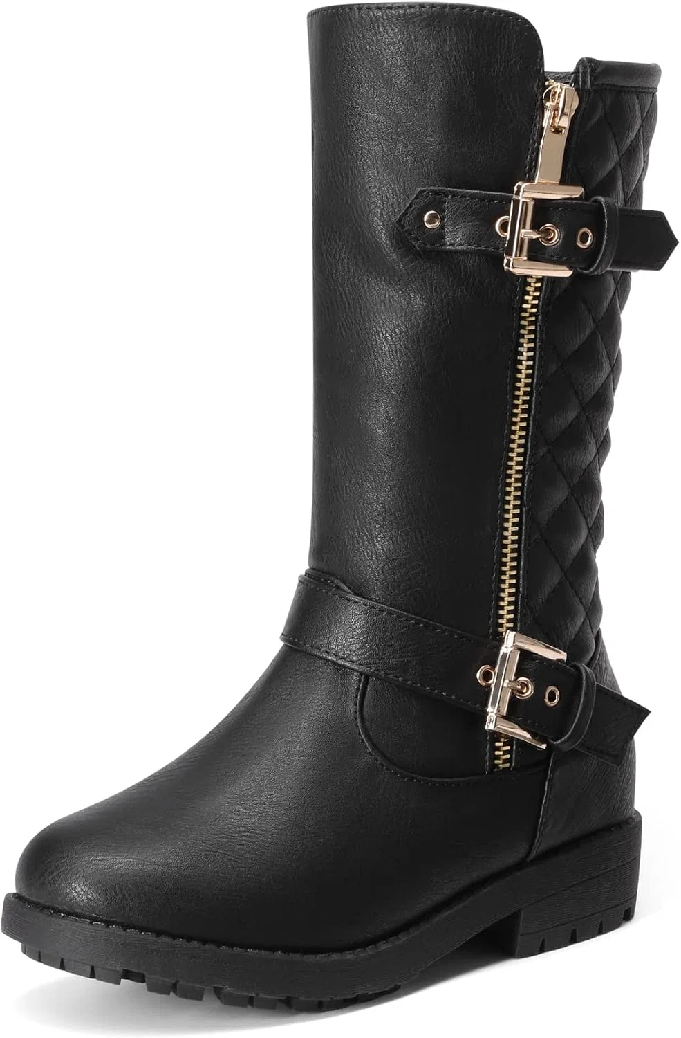 Детские зимние сапоги для девочек с подкладкой из искусственного меха DREAM PAIRS, Black