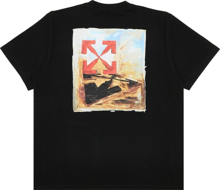 Футболка мужская Off-White Arrow On Canvas с логотипом и принтом, черный — фото 3
