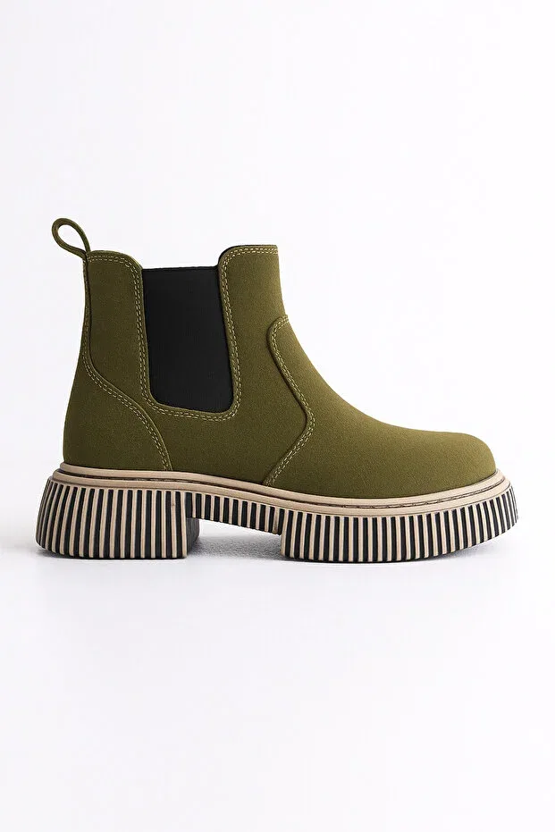 Детские ботинки для девочек на толстой подошве Chelsea Zilvana, Khaki — фото 4
