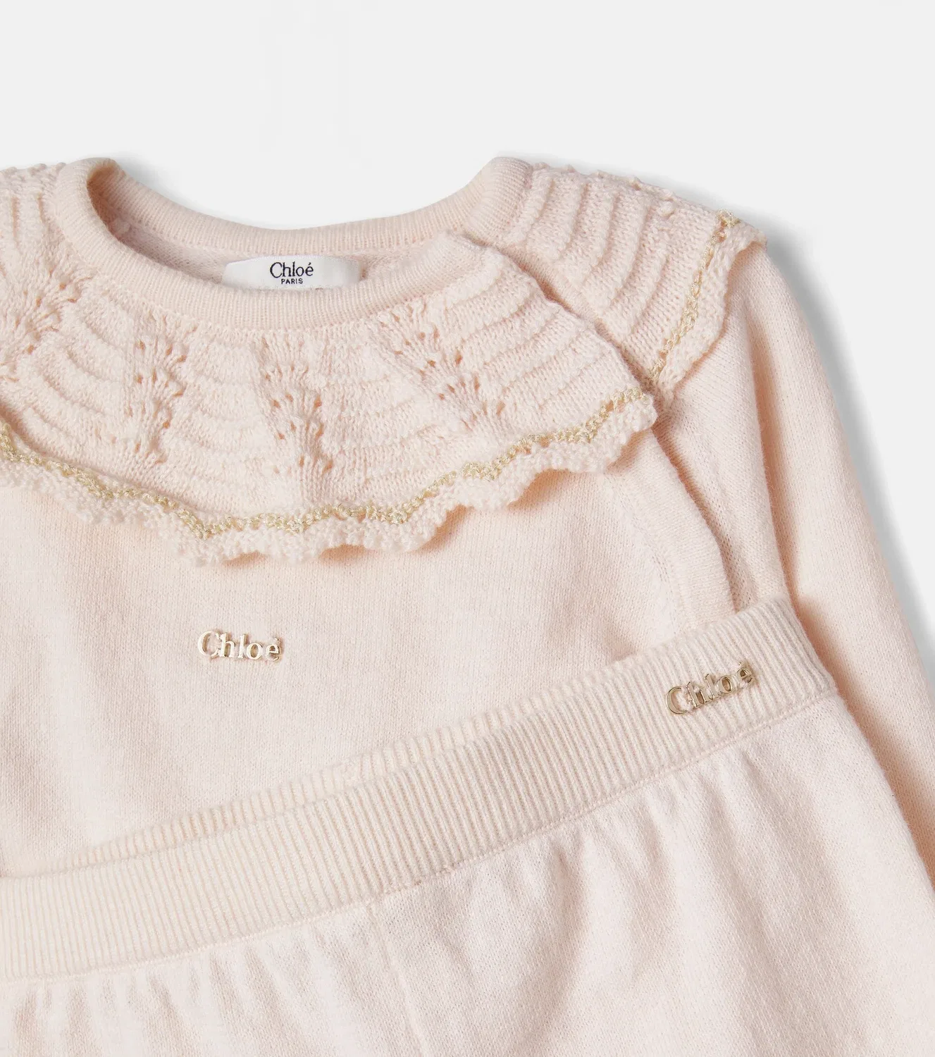 Комплект из топа и трусиков хлопковый Chloé Kids, розовый — фото 3