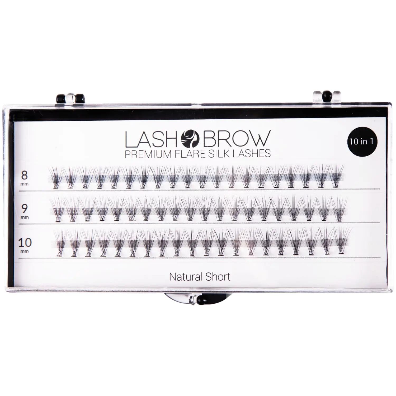 

Lash Brow Flare Silk Natural Short пучки накладных ресниц, 1 упаковка