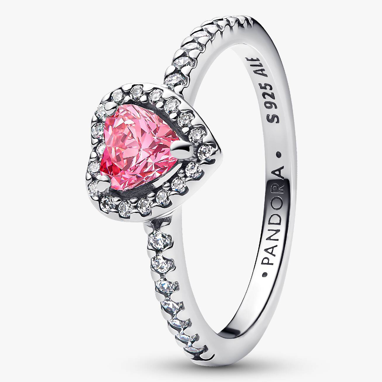 

Кольцо Pandora Elevated Pink Heart, серебро