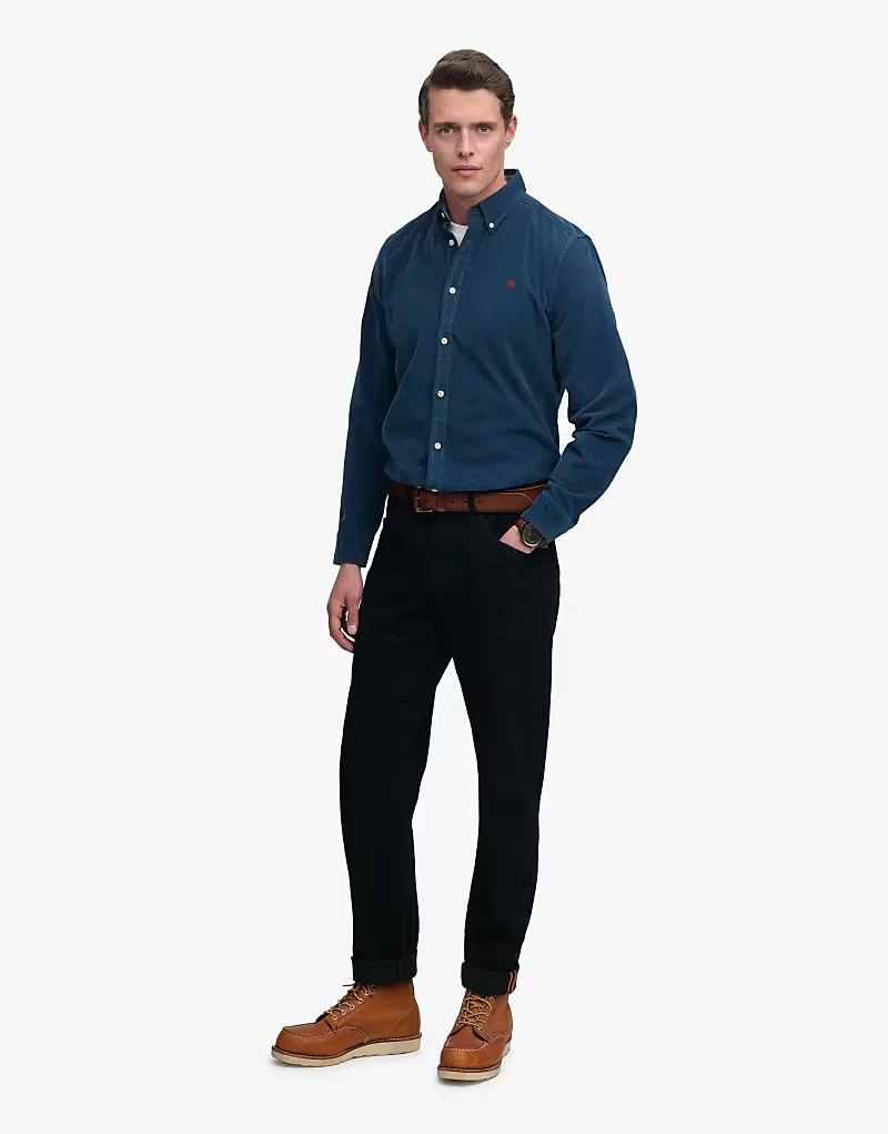 Классическая рубашка Superdry из вельвета, фирменного, синий — фото 4