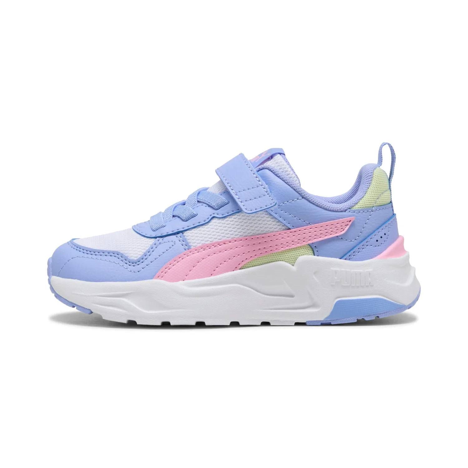 Детские спортивные кроссовки с амортизацией PUMA TRINITY 2 LT AC PS, White/Pink Shimmer/Intense Lavender — фото 2