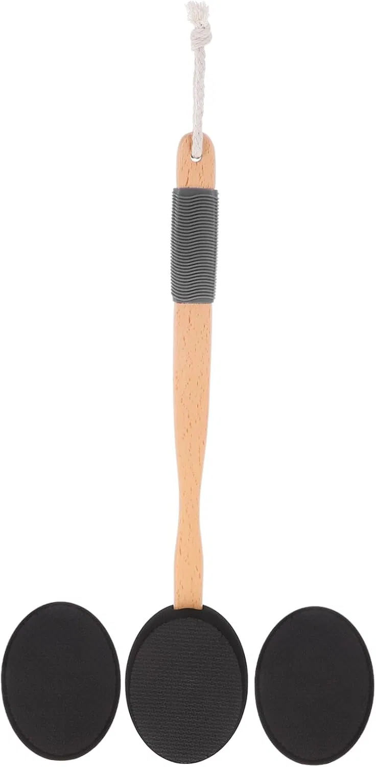Щетка для тела с длинной ручкой, Toyvian, 3 сменные насадки, 46x9x3 см