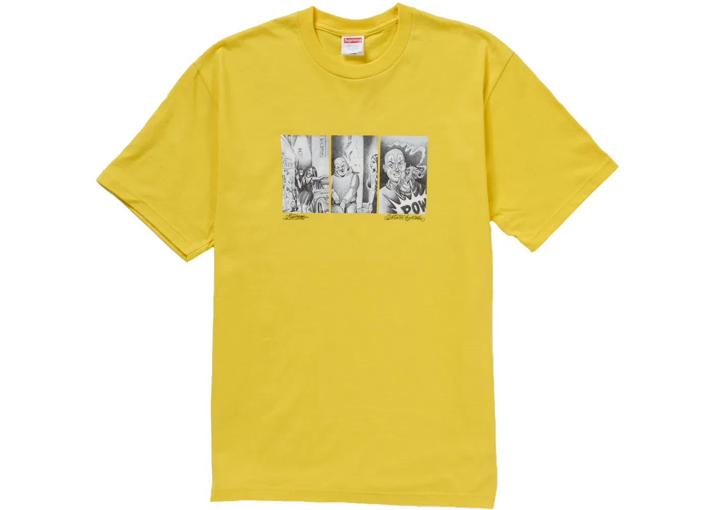 Мужская футболка Supreme Mister Cartoon Pow Tee, Yellow
