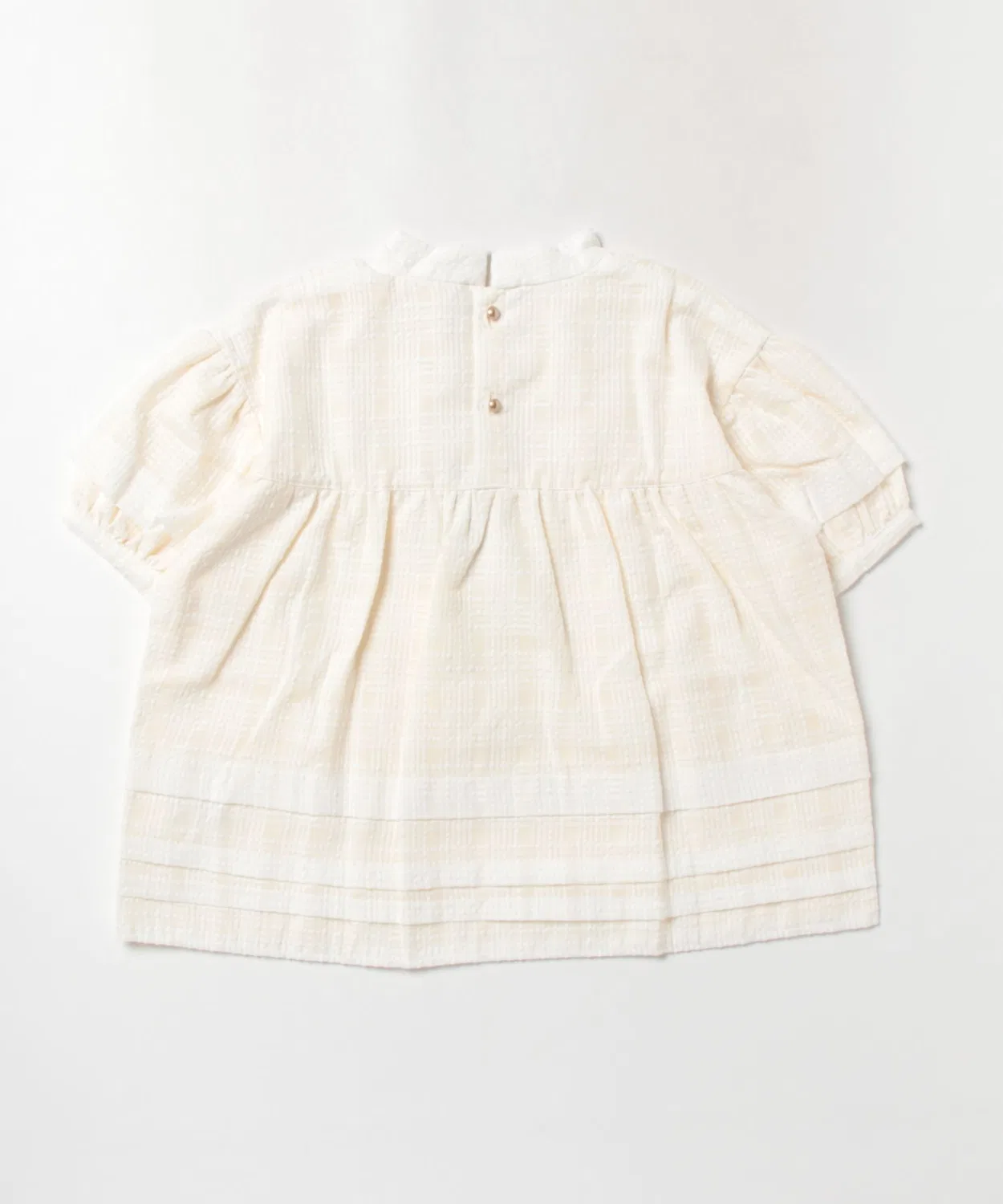 Детская блузка с воротником-стойкой, модель Sheer Check Hem, unica, Черный — фото 2