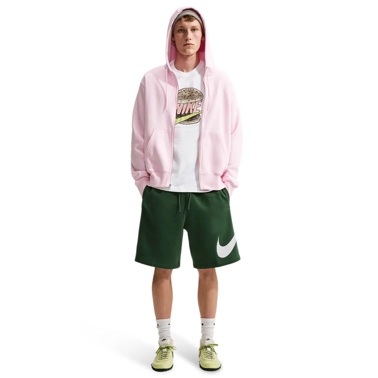 Мужские шорты Solo Swoosh Nike, цвет Fir/Fir/White — фото 3