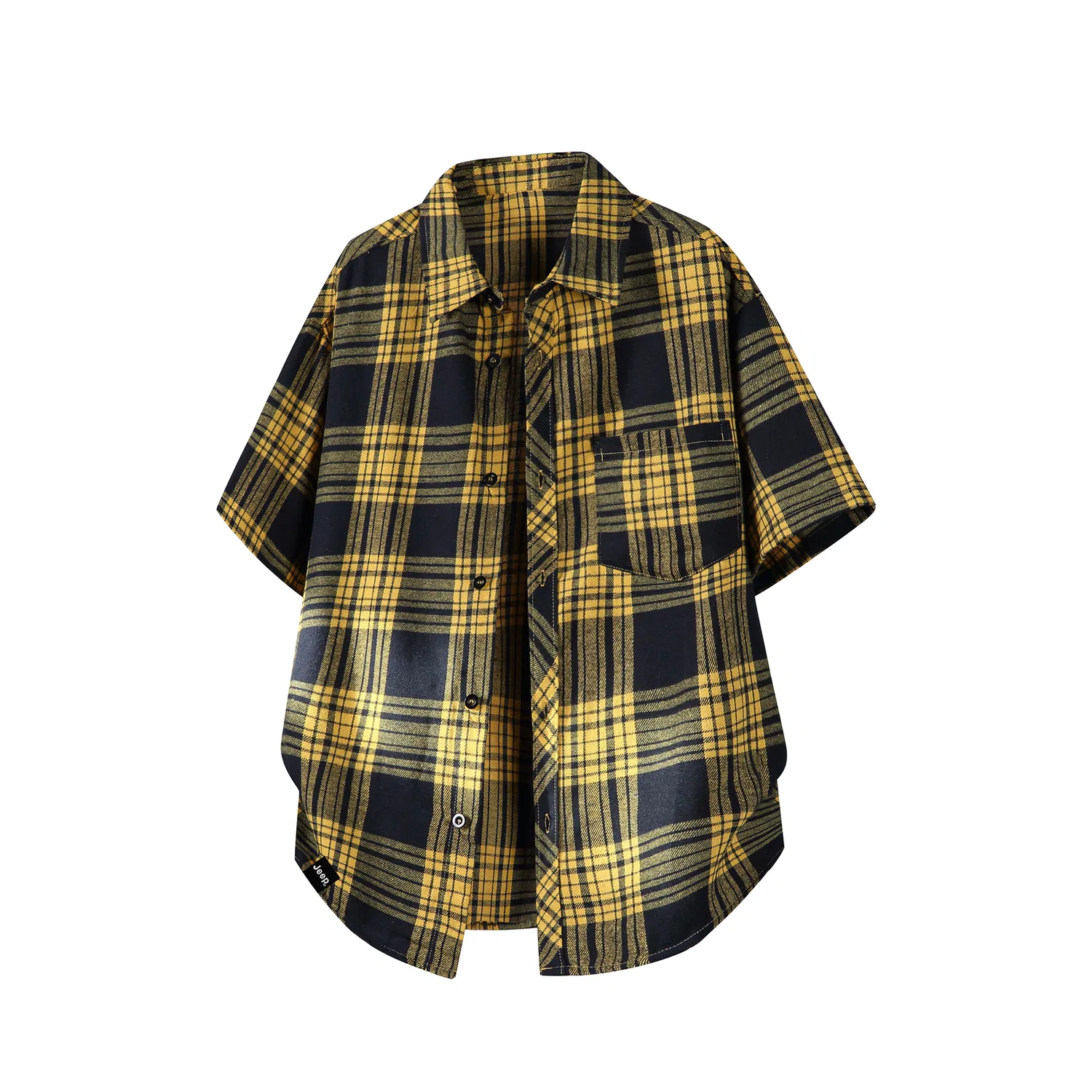 Детская рубашка с воротником и принтом в клетку Jeep Classic Collection, Yellow Plaid