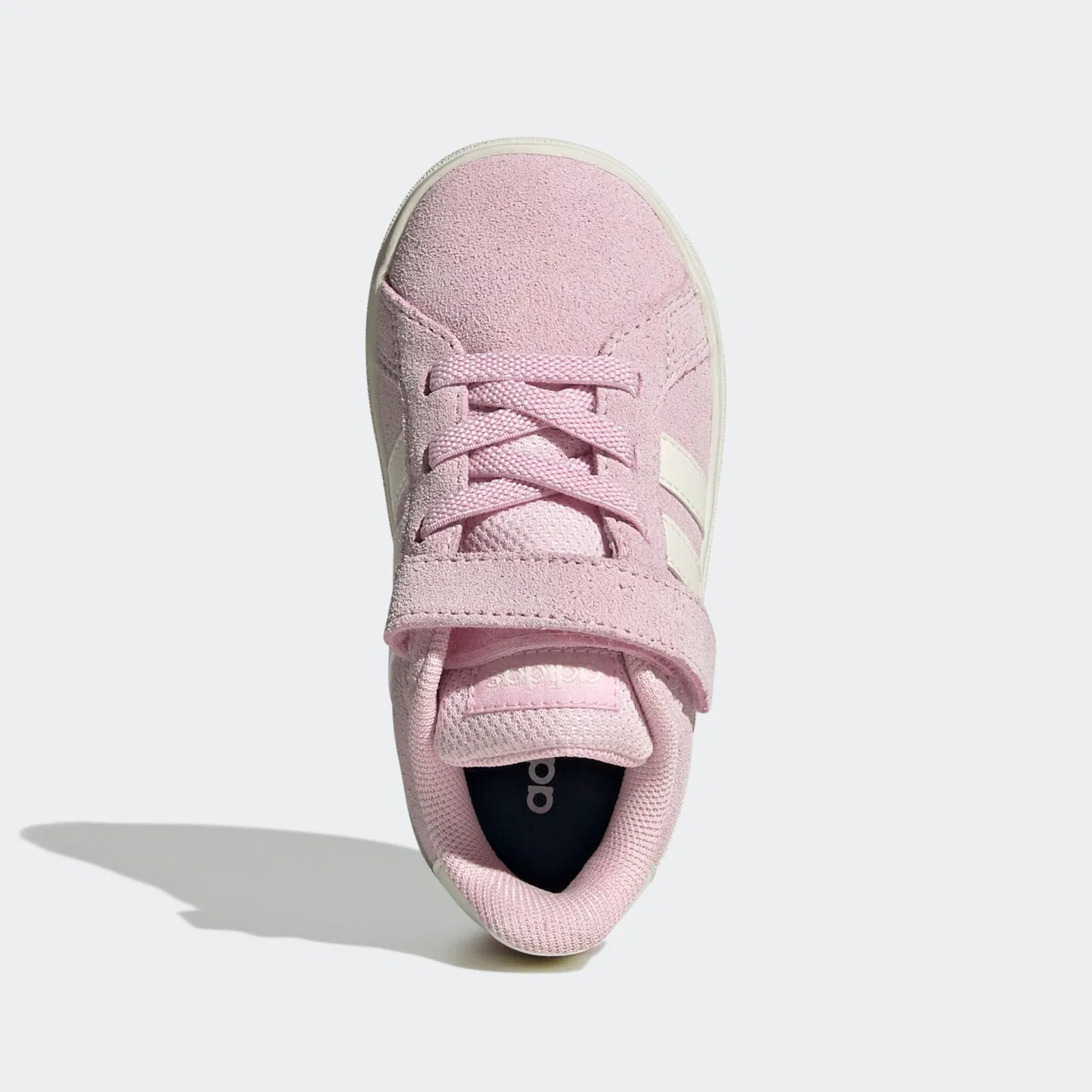 Детские кроссовки на липучках Adidas Sportswear, Clear Pink/Off White/Gold Metallic — фото 4