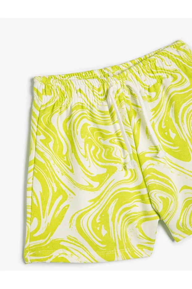 Детские шорты для девочек с принтом Koton, Green Patterned — фото 2