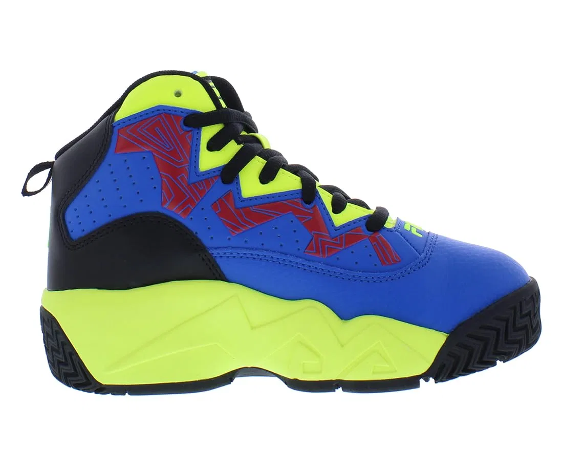 Детские кроссовки для мальчиков с принтом Kid's Fila Mb Fila, Blue Lime — фото 3