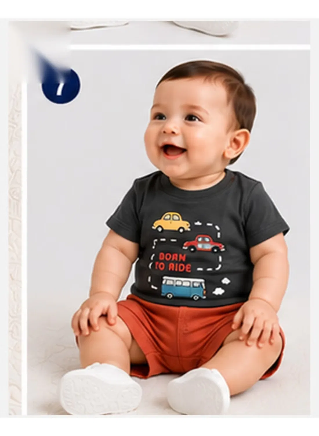 Комплект футболка и шорты с графическим принтом Born to Ride Nuego, серый — фото 4