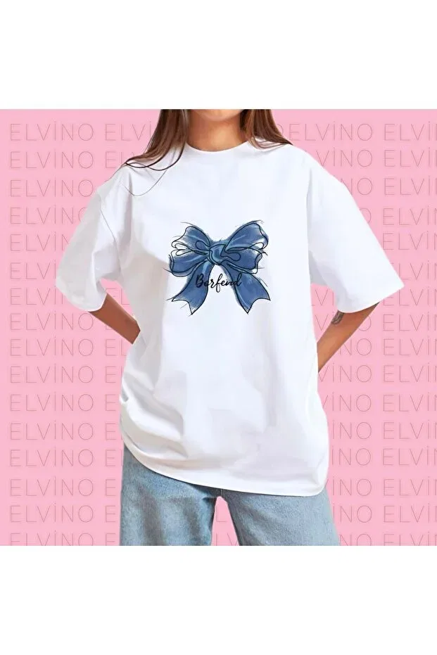 Детская футболка с принтом Ribbon Printed Elvino, White