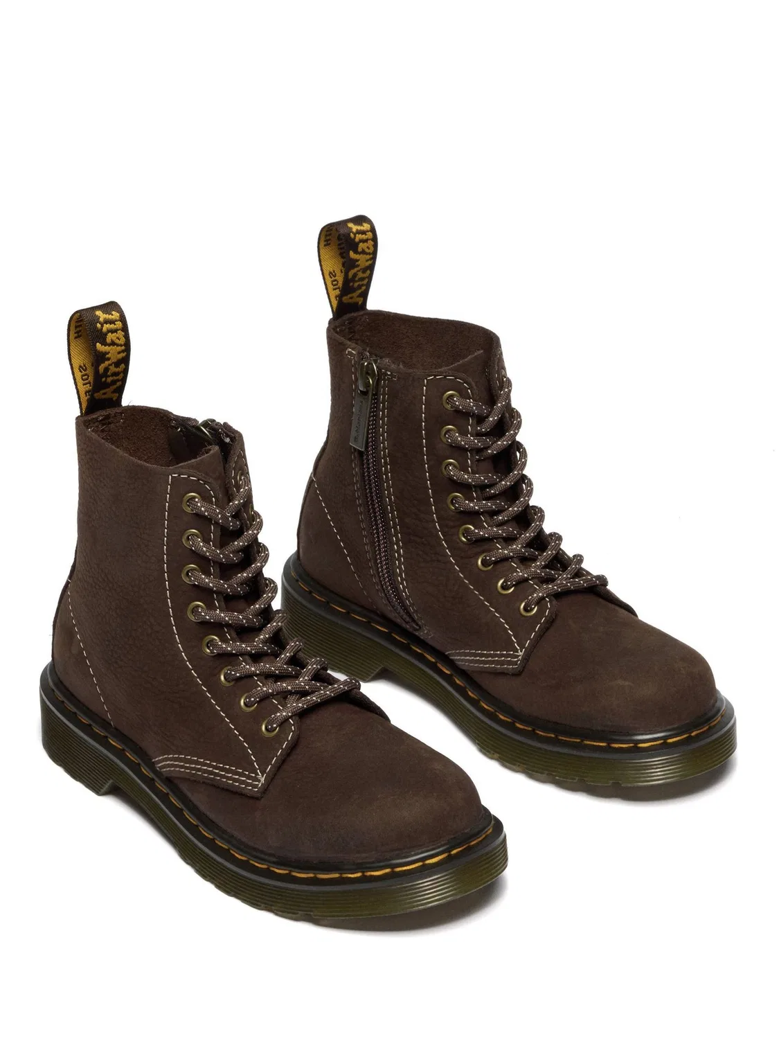 Ботинки Dr. Martens 1460 Pascal Tumbled Nubuck, темно-коричневые — фото 3