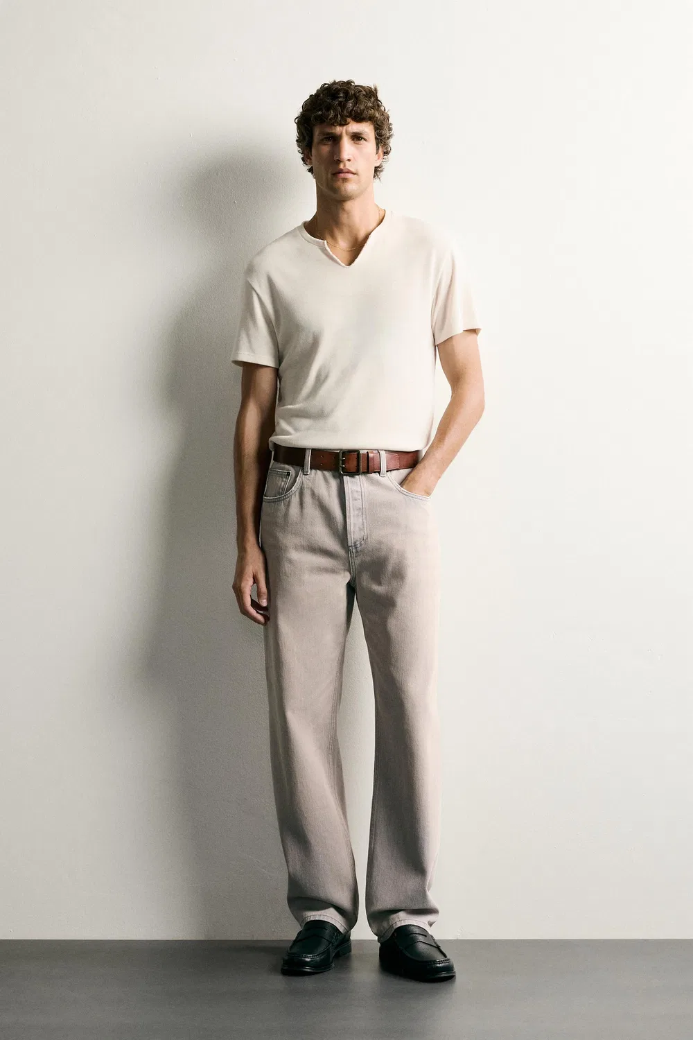 Свободные джинсы до щиколотки ZARA, Light blue