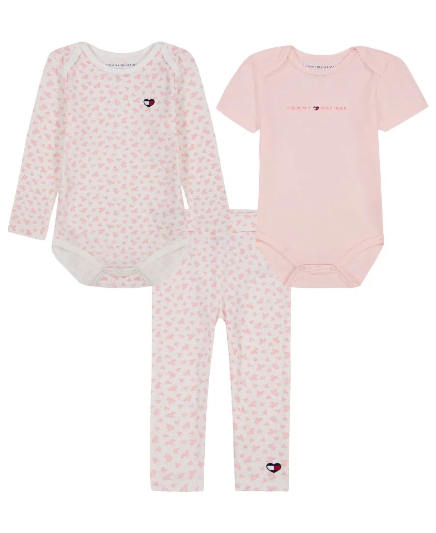 Комплект из двух боди и леггинсов Tommy Hilfiger, Pink