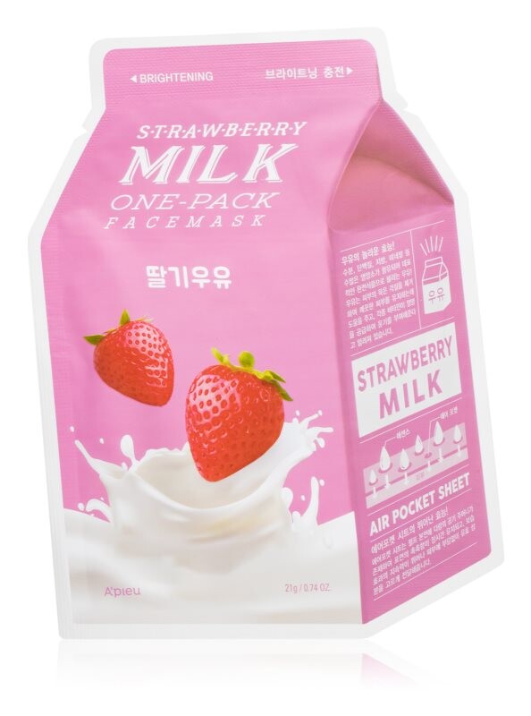 

Светящаяся тканевая маска A´pieu One-Pack Milk Mask Strawberry