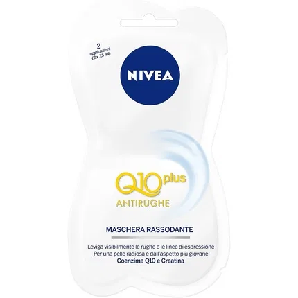 Антивозрастная укрепляющая тканевая маска для лица с сывороткой Q10 Power Nivea
