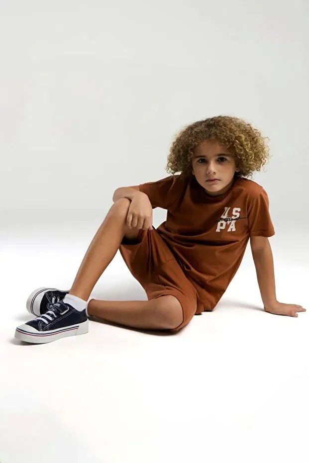 Детские шорты для мальчиков хлопковые Basics U.S. Polo Assn., Open Coffee