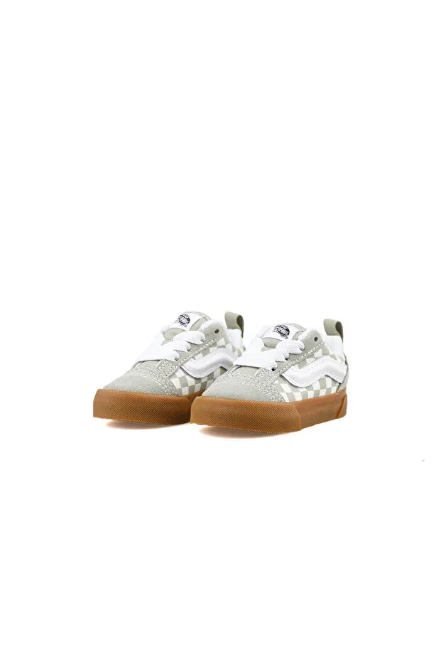 Детские повседневные туфли для девочек на липучке Knu Skool Elastic Lace Vans, Gray-V0cls — фото 3