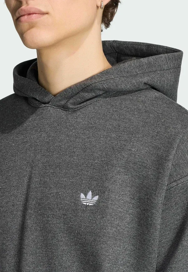 Толстовка свободного кроя меланжевого цвета с логотипом Trefoil Essentials Adidas Originals — фото 3