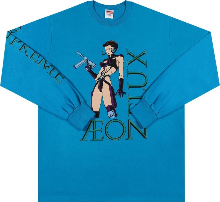 

Лонгслив Supreme Aeon Flux Long-Sleeve Tee 'Bright Blue', синий