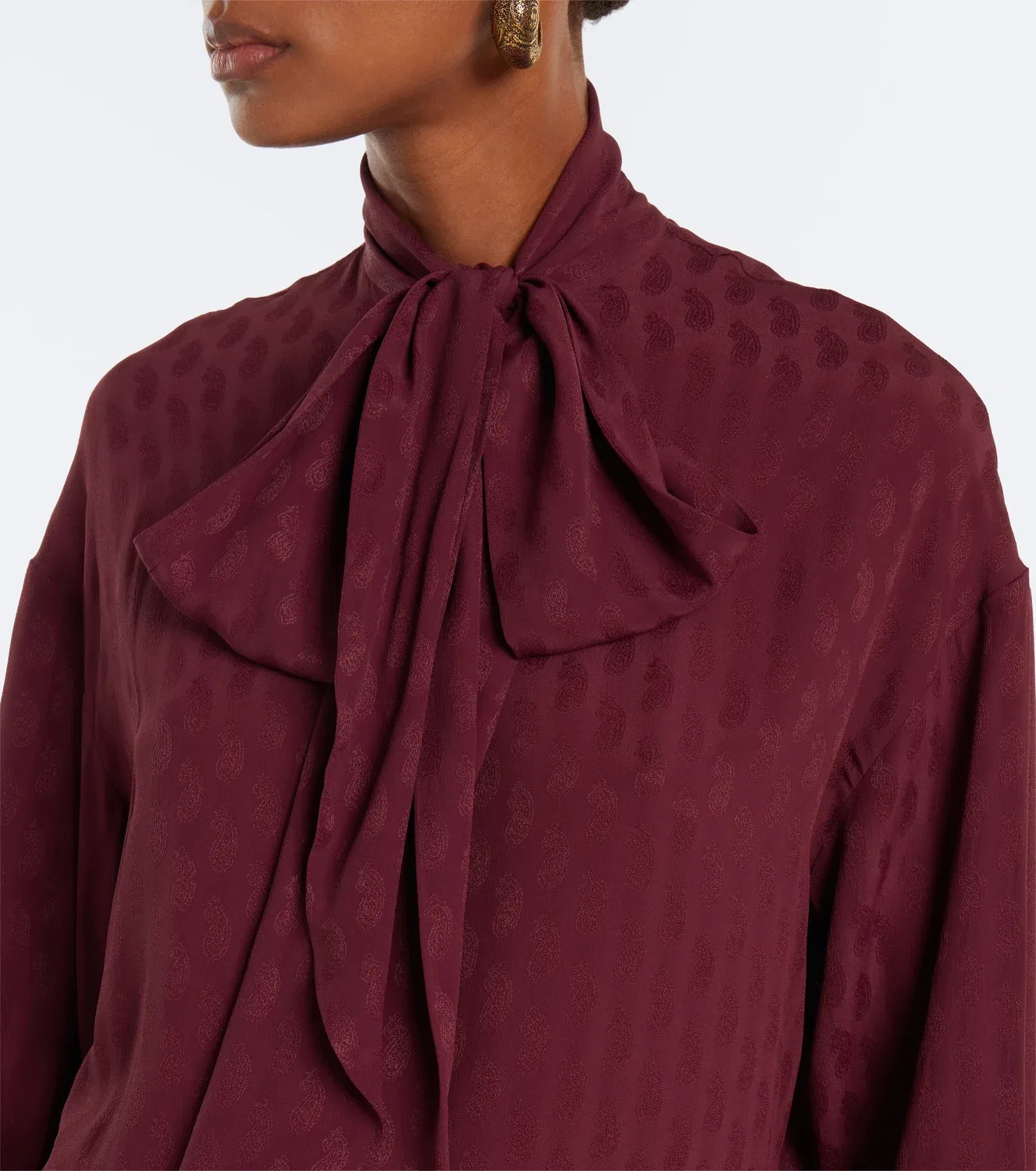 Блуза с бантом Etro, бордовый — фото 3