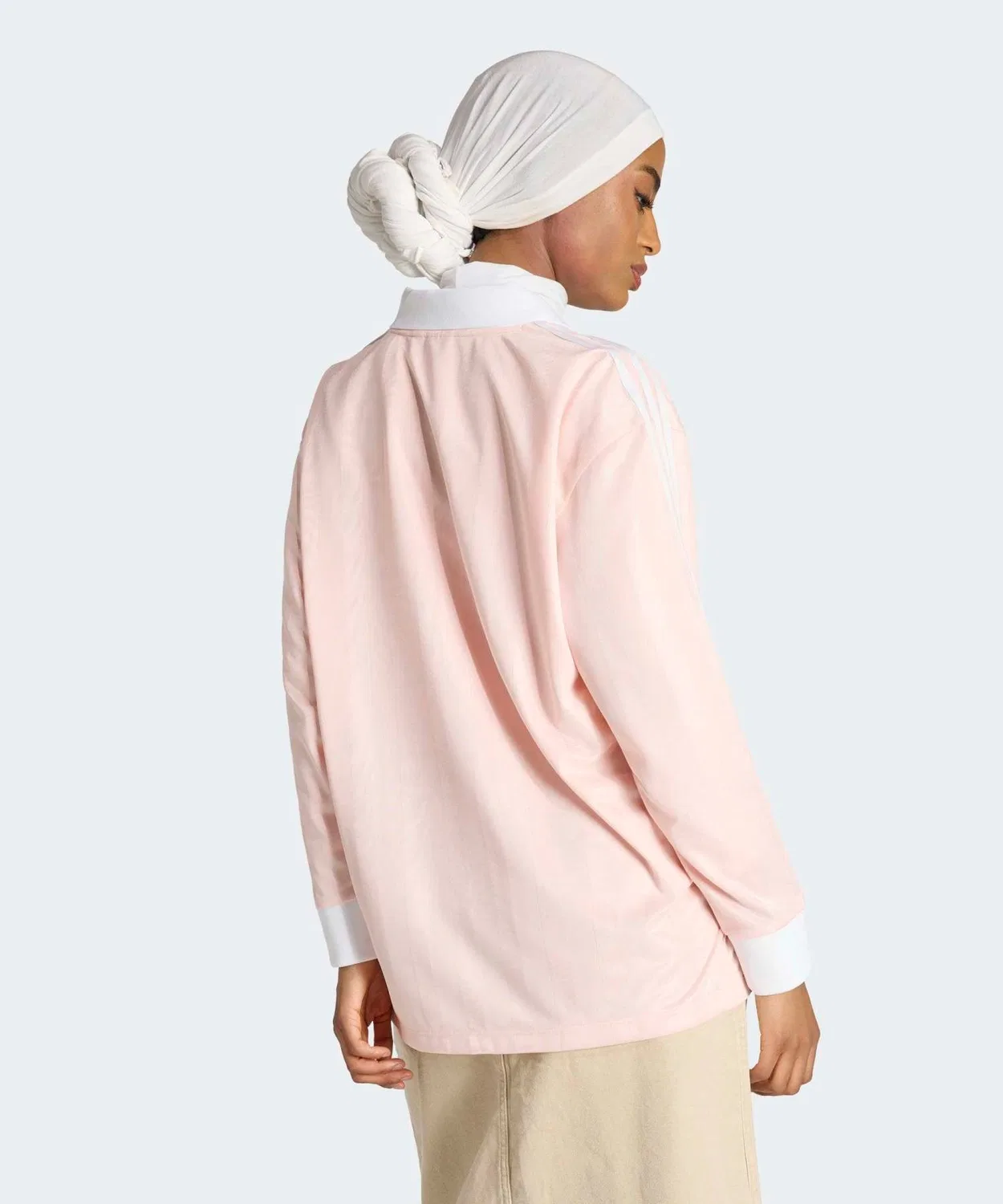 Женская футболка с длинным рукавомоверсайз Adidas Originals, Pink — фото 2