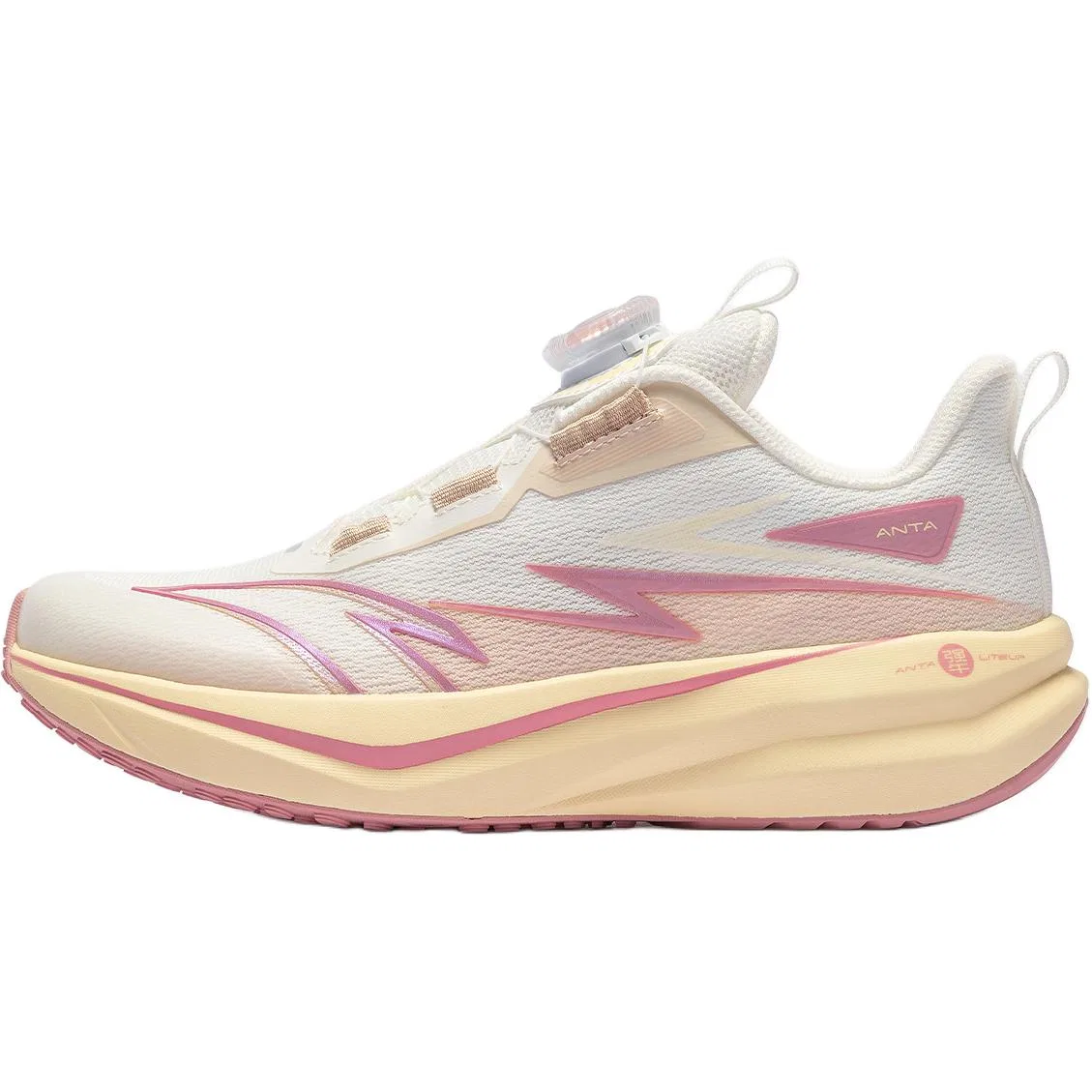 Детские кроссовки для бега с принтом Decisive Victory Fabric Low top Running Shoes Antakids, Ivory White/Cabin Red