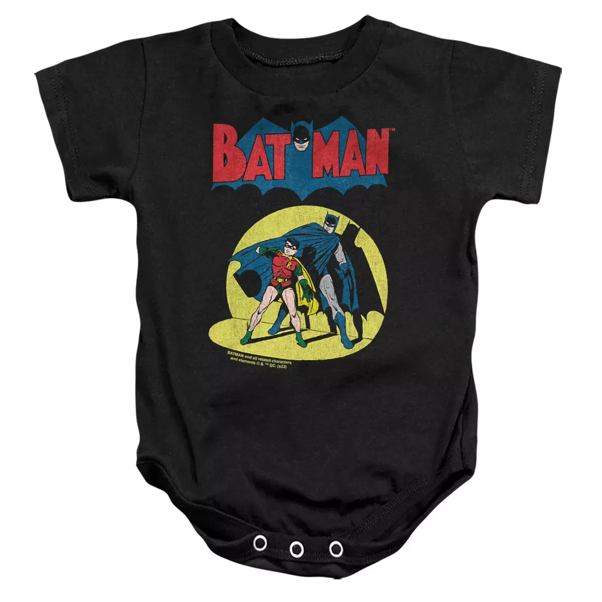 Детское боди с коротким рукавом Batman Batman And Robin Spotlight, Черный