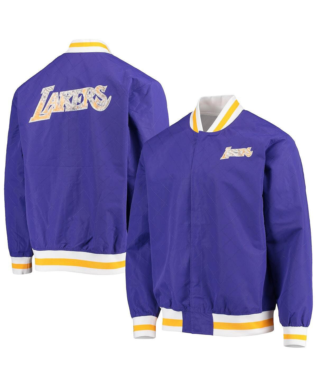 

Мужская куртка los angeles lakers purple hardwood classics 75th anniversary authentic warmup full-snap jacket Mitchell & Ness, фиолетовый