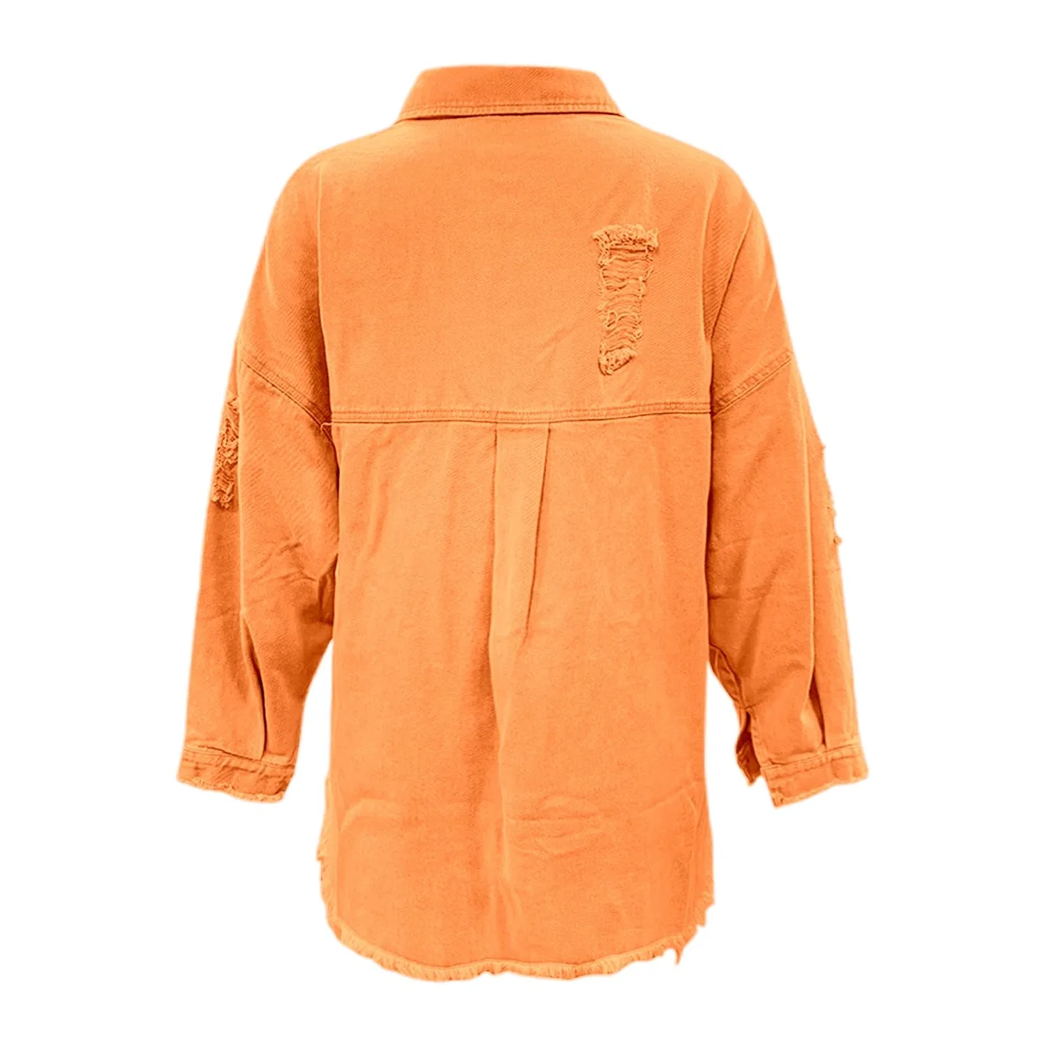 Женская джинсовая куртка с длинным рукавом Vintage Denim, Orange — фото 4